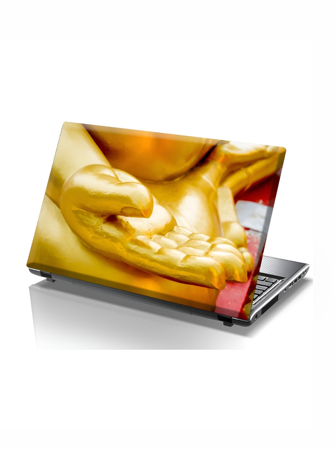

CVANU Gold Toned Printed Self Adhesive Laptop Sticker