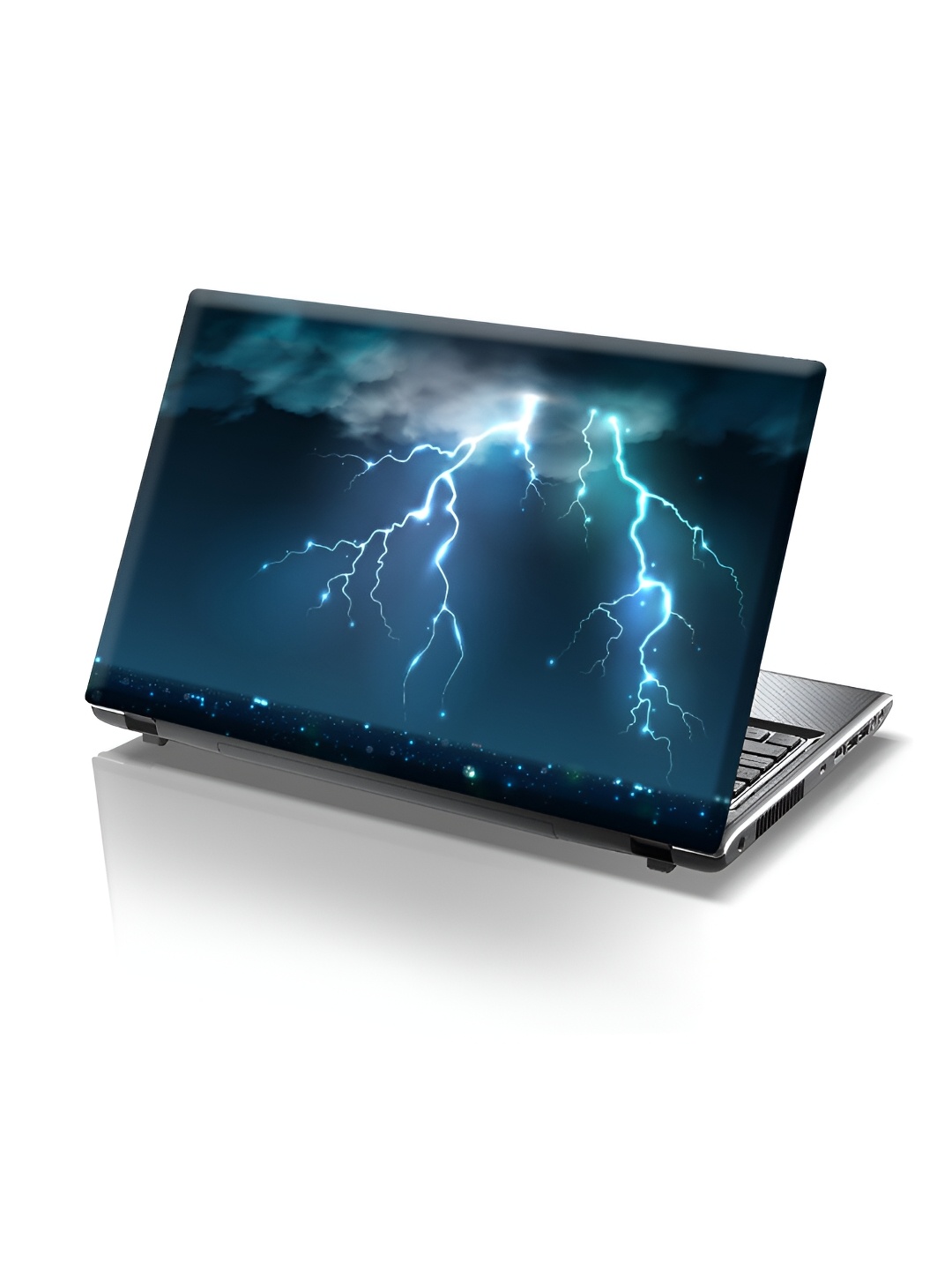 

CVANU Blue & Grey Lightening Printed Self Adhesive Laptop Sticker