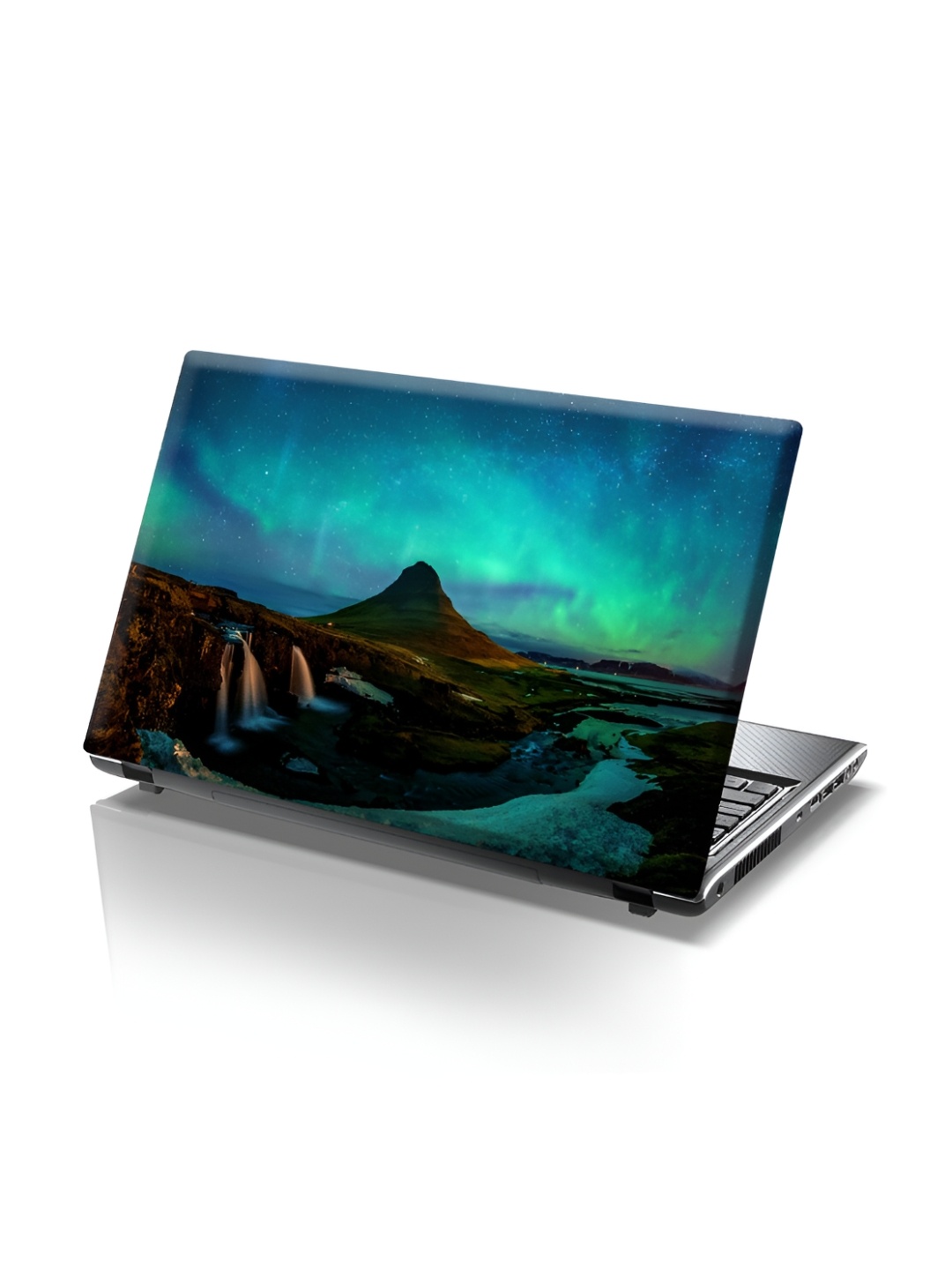 

CVANU Green & Blue Northern Lights Printed Self Adhesive Laptop Sticker