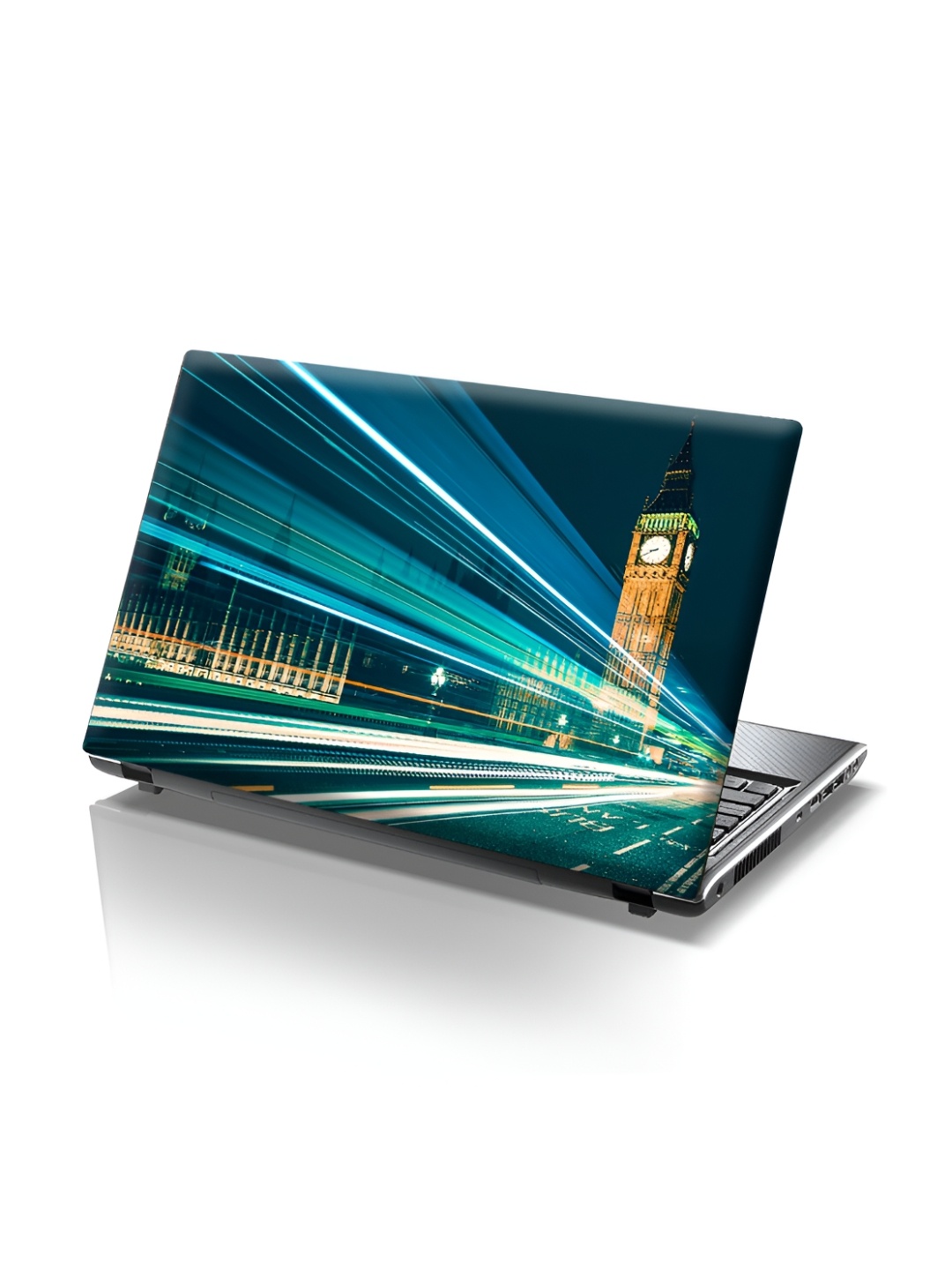 CVANU Green & Blue Graphic Printed Self Adhesive Laptop Sticker
