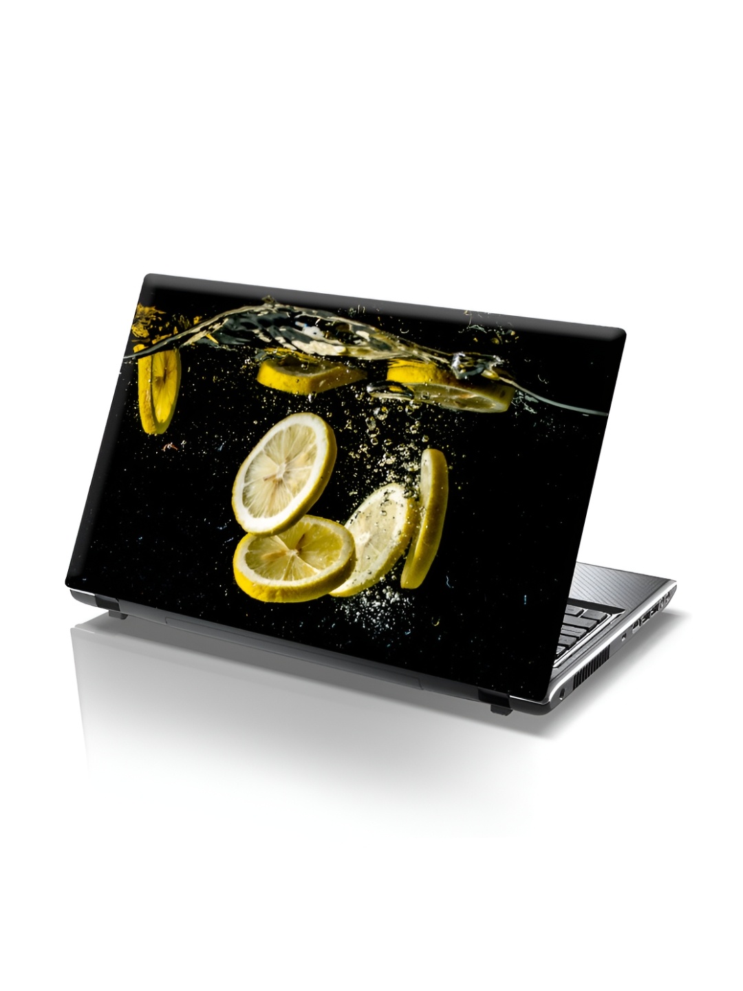 

CVANU Black & Yellow Printed Self Adhesive Laptop Sticker