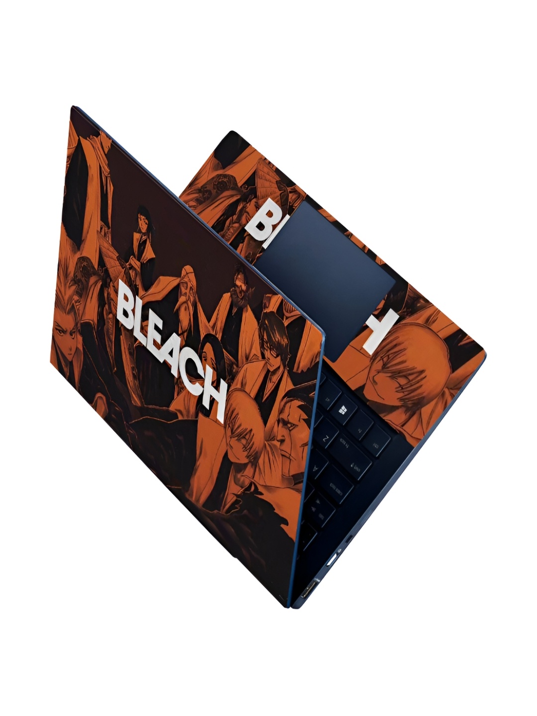 

CVANU Orange & Black Printed Self Adhesive Laptop Sticker