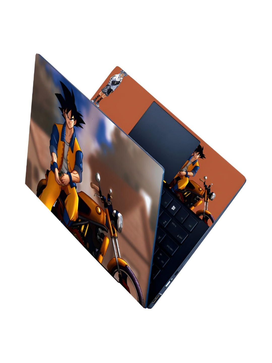 

CVANU Yellow & Blue Anime Printed Self Adhesive Laptop Sticker