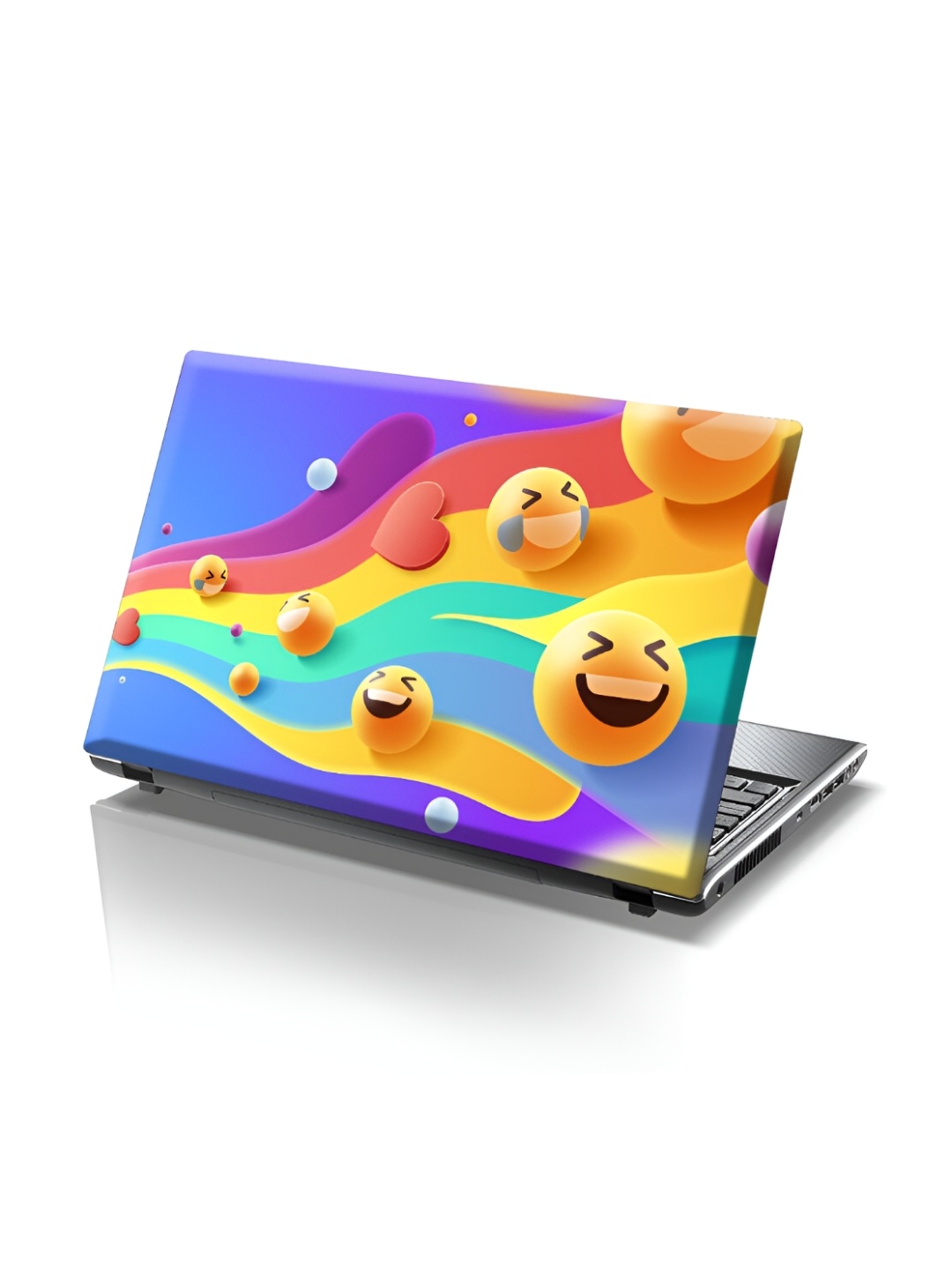 

CVANU Blue & Yellow Emoji Printed Self Adhesive Laptop Sticker