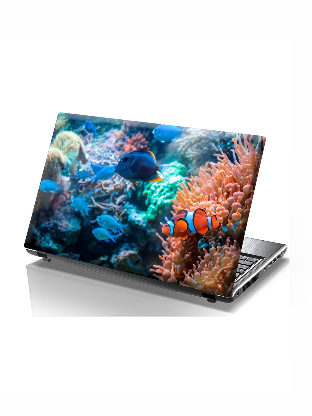 

CVANU Blue & Orange Ocean Printed Self Adhesive Laptop Sticker