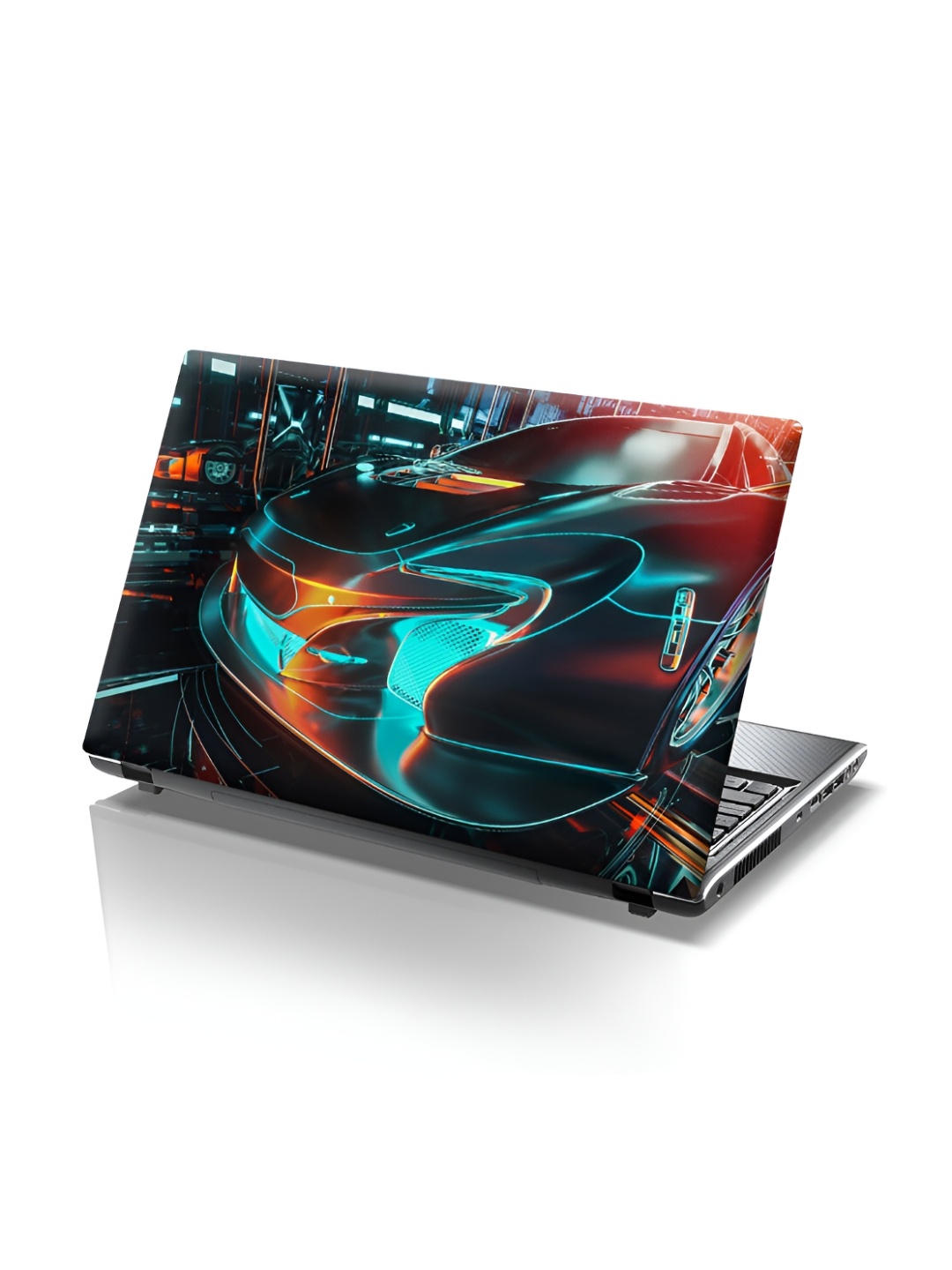 

CVANU Black & Blue Graphic Printed Self Adhesive Laptop Sticker