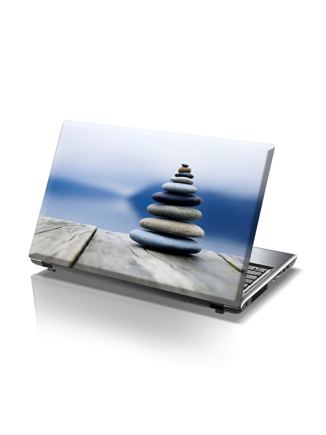 

CVANU Blue & Grey Stones Printed Self Adhesive Laptop Sticker