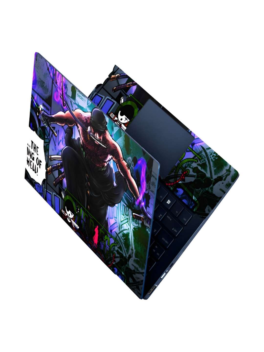 

CVANU Purple & Brown Anime Printed Self Adhesive Laptop Sticker