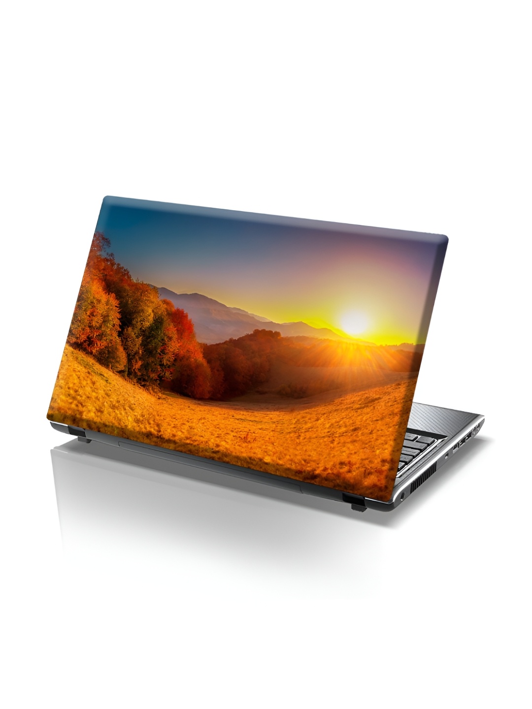 

CVANU Beige & Blue Sun Rise Printed Self Adhesive Laptop Sticker