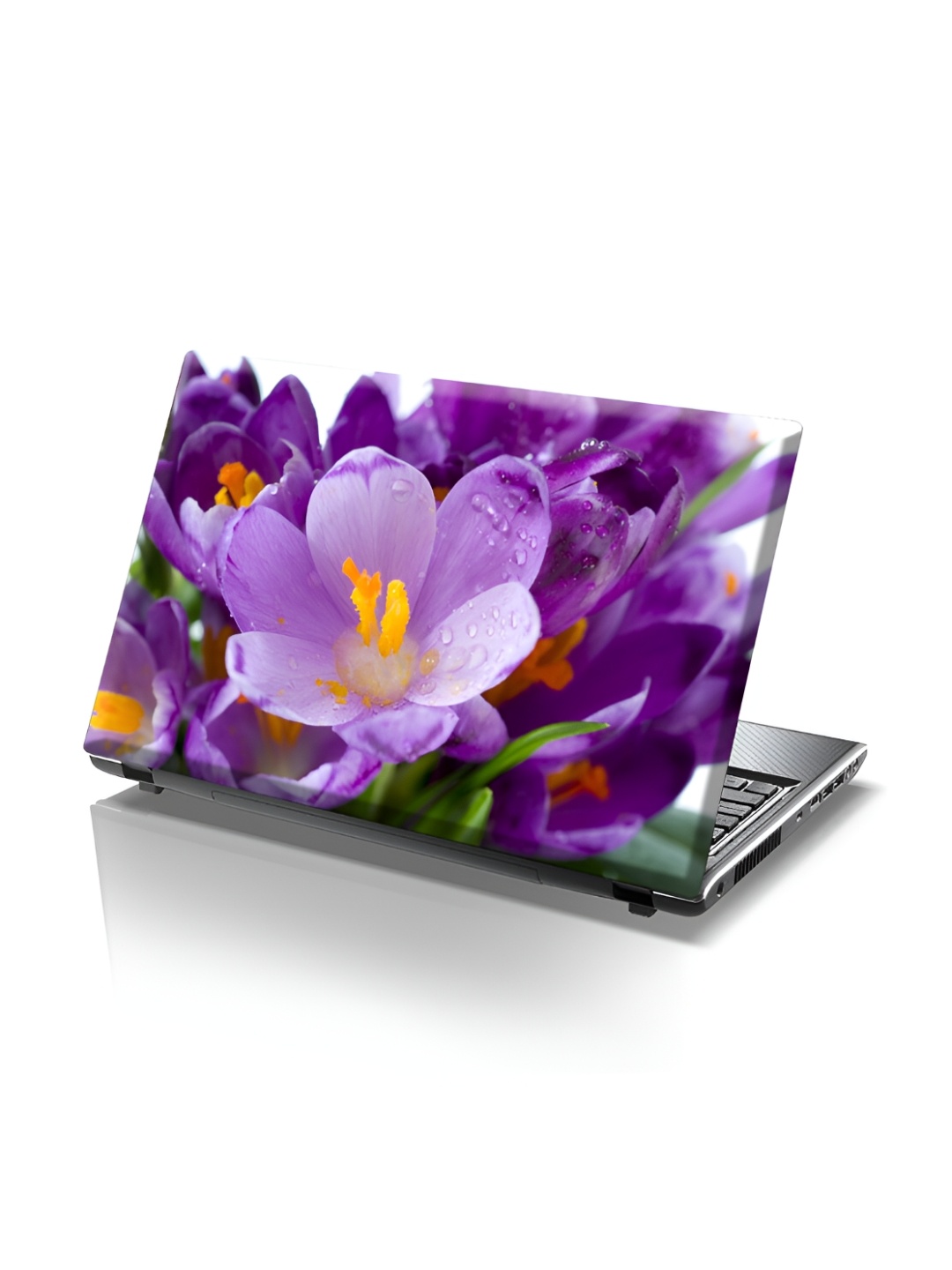 

CVANU Lavender & Orange Floral Printed Self Adhesive Laptop Sticker