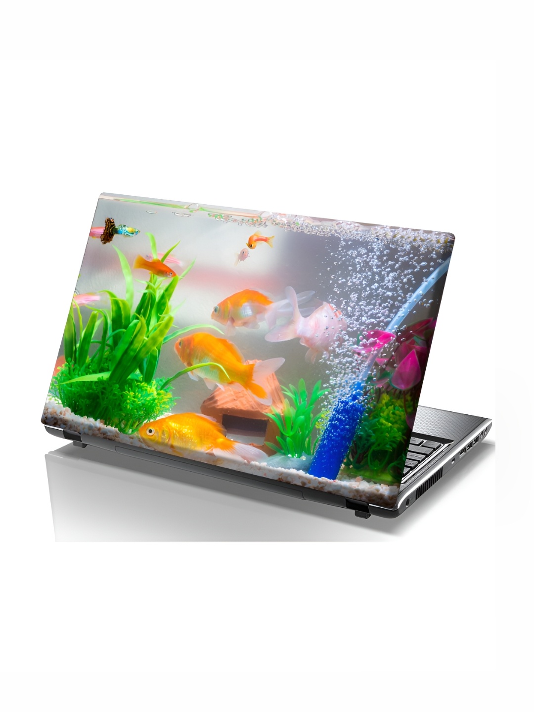 

CVANU Grey & Green Aquarium Printed Self Adhesive Laptop Sticker