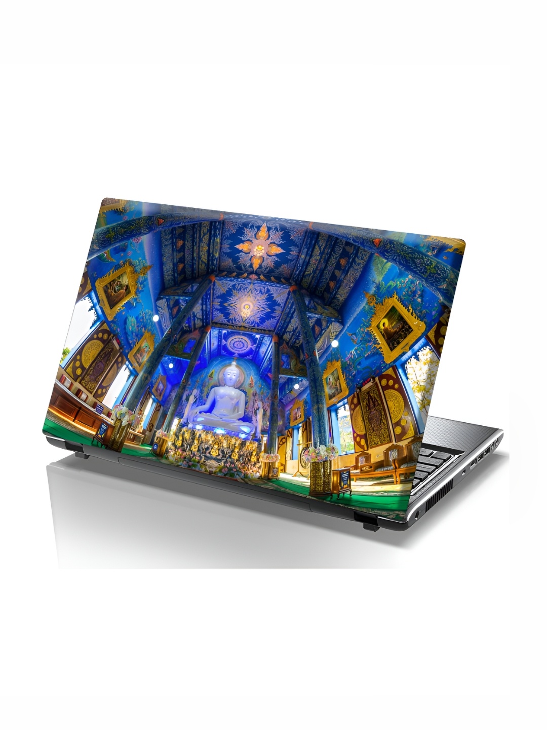 

CVANU Blue & Brown Buddha Printed Self Adhesive Laptop Sticker