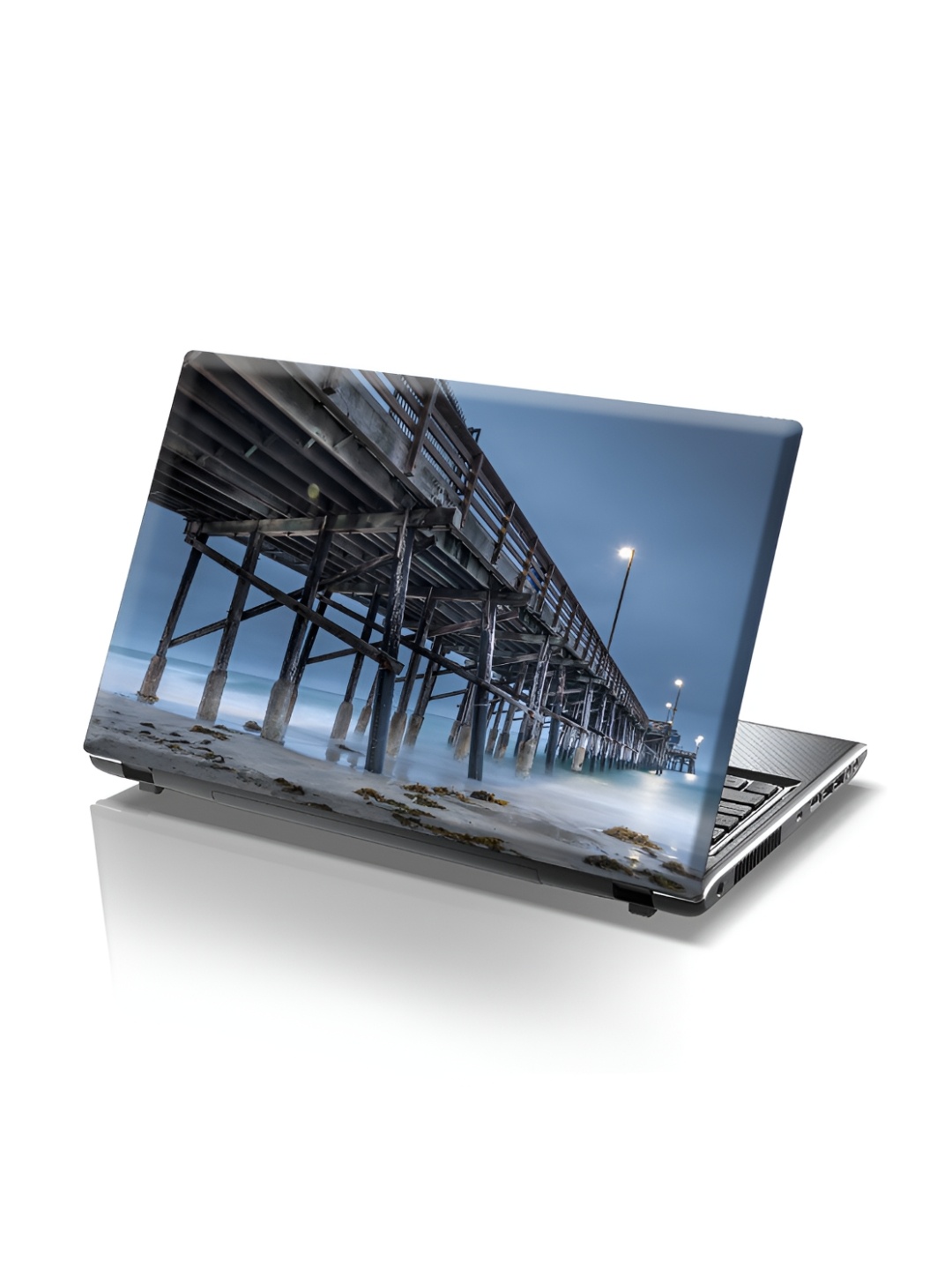 

CVANU Blue & Brown Abstract Self adhesive Laptop Sticker