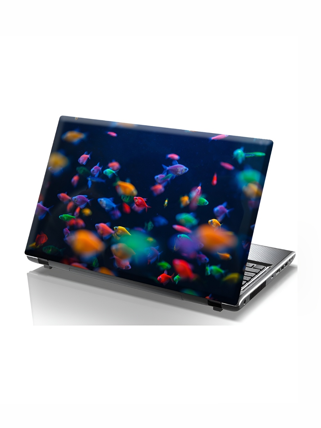 

CVANU Blue & Red Fishes Printed Self Adhesive Laptop Sticker