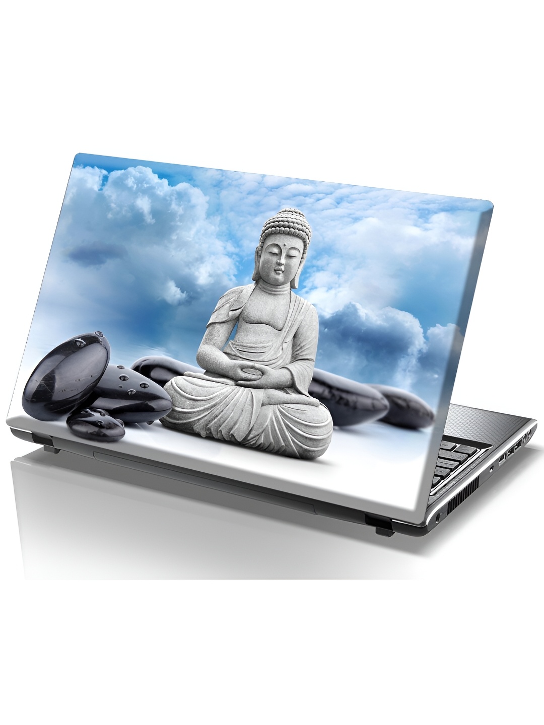 

CVANU Blue & Grey Buddha Printed Self Adhesive Laptop Sticker
