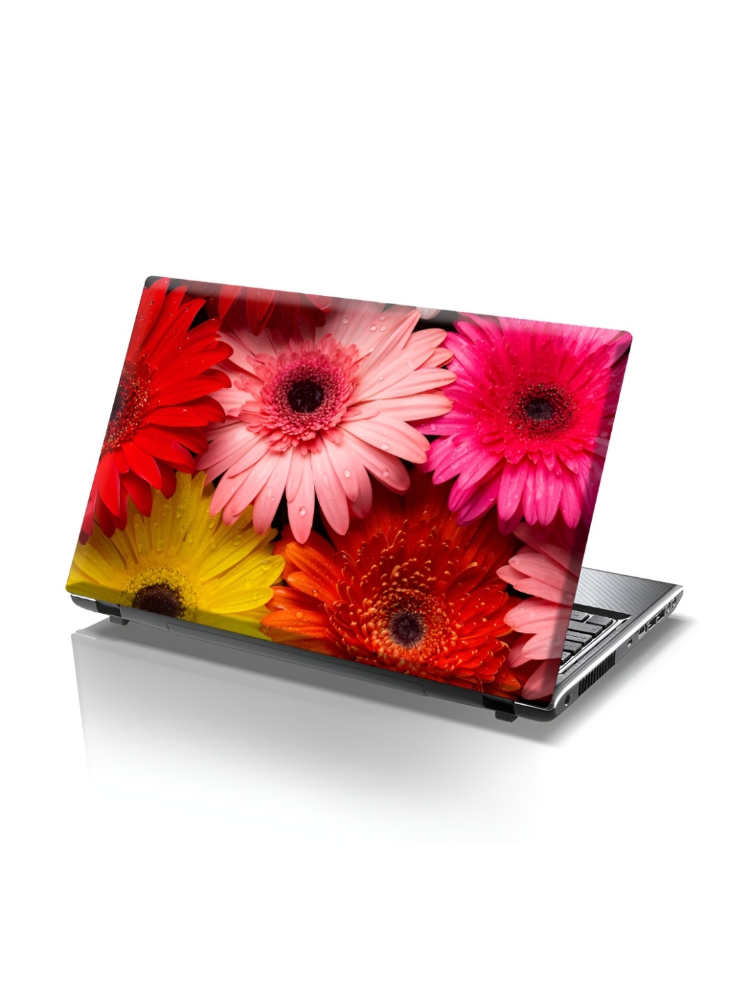 

CVANU Red & Pink Gerbera Daisy Flowers Printed Self Adhesive Laptop Sticker