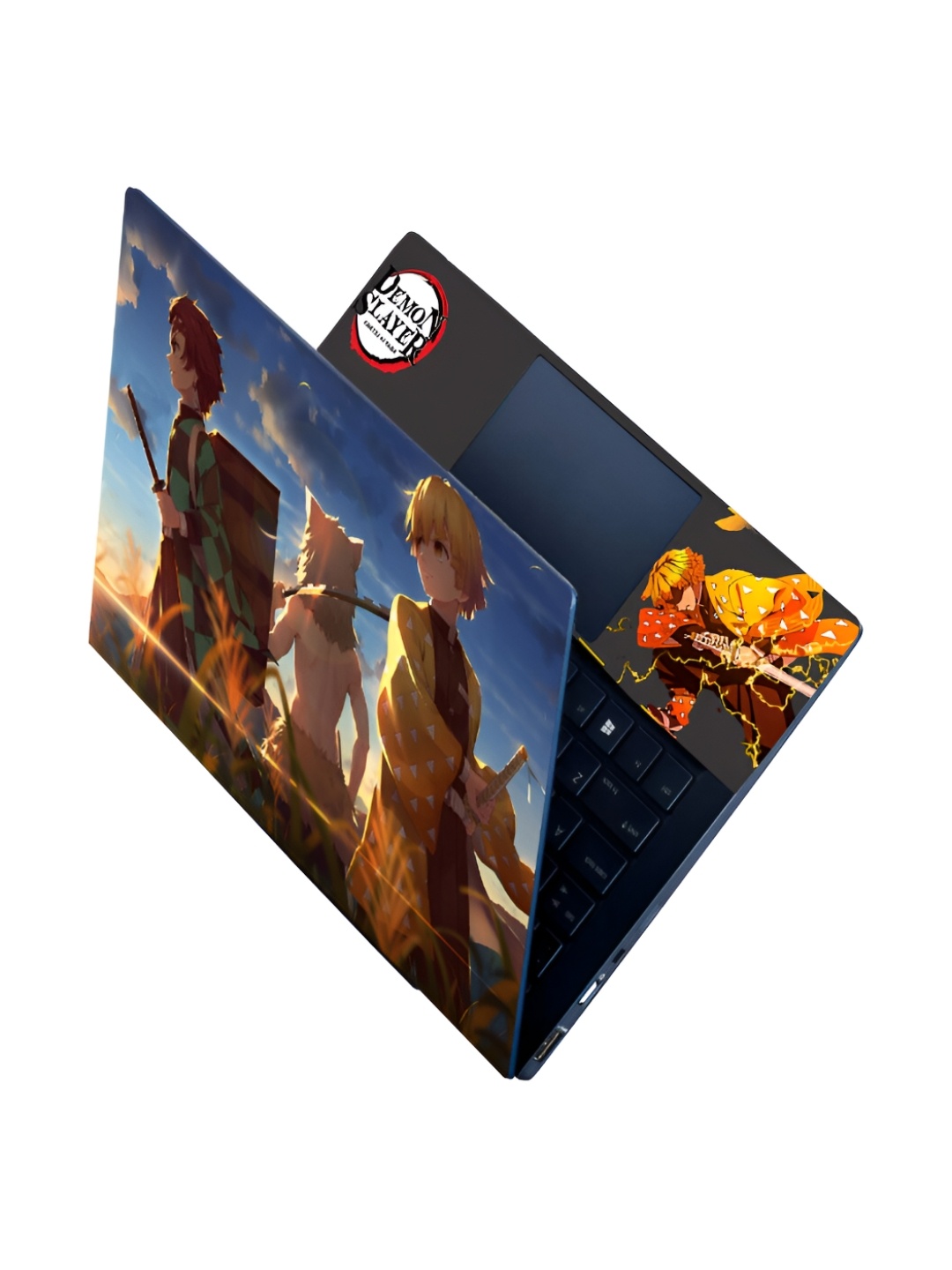 

CVANU Blue & Beige Anime Printed Self Adhesive Laptop Sticker