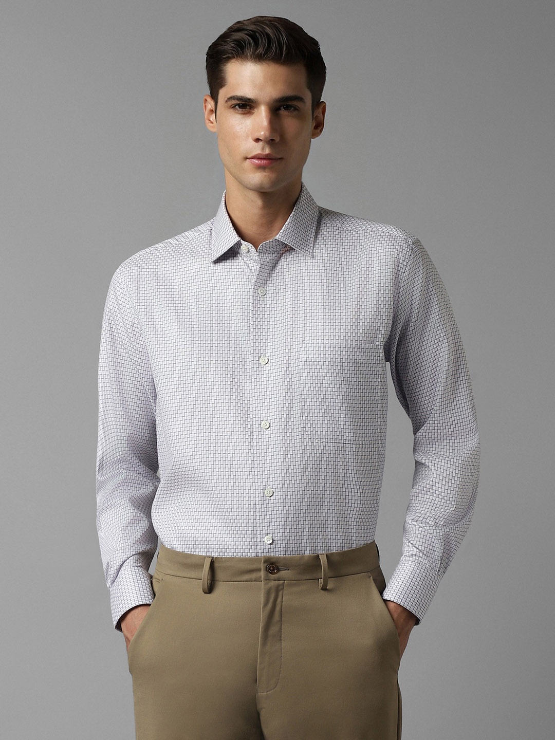 

Luxure by Louis Philippe Men Grey Printed Formal Shirt
