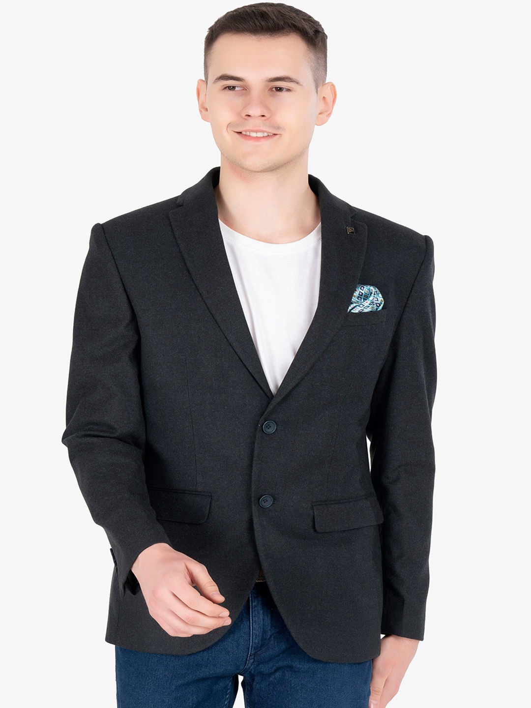 

Denis Parkar Men Slim-Fit Single Breasted Blazer, Grey