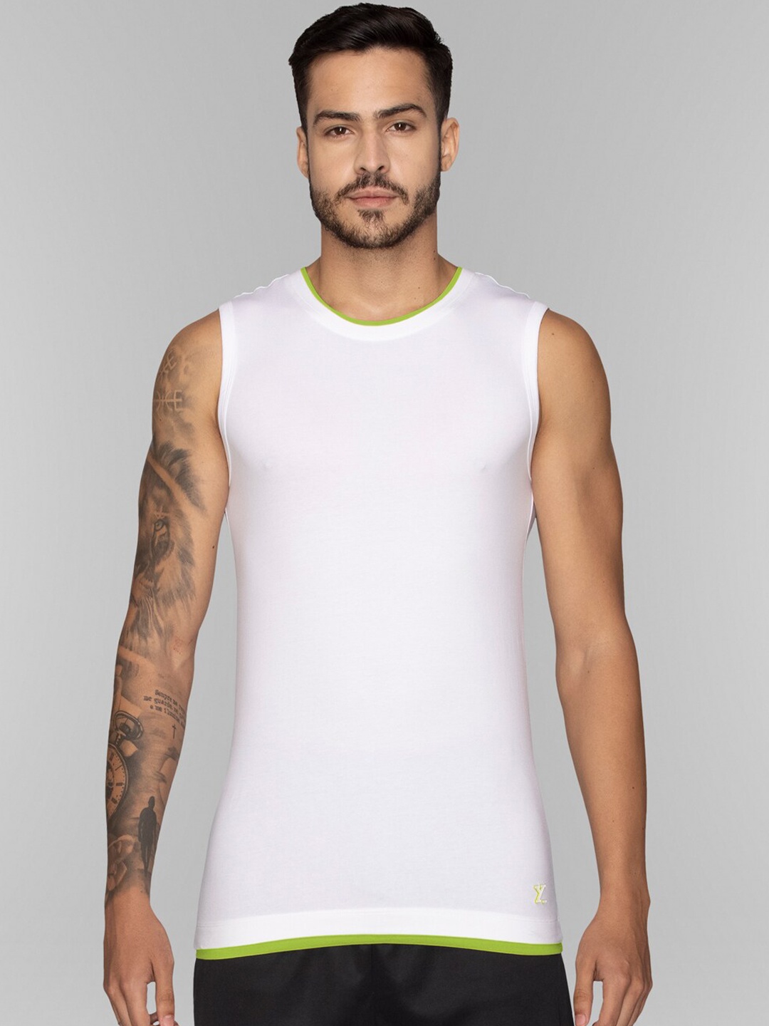 

XYXX Men Cotton Anti-bacterial Innerwear Gym Vest, White