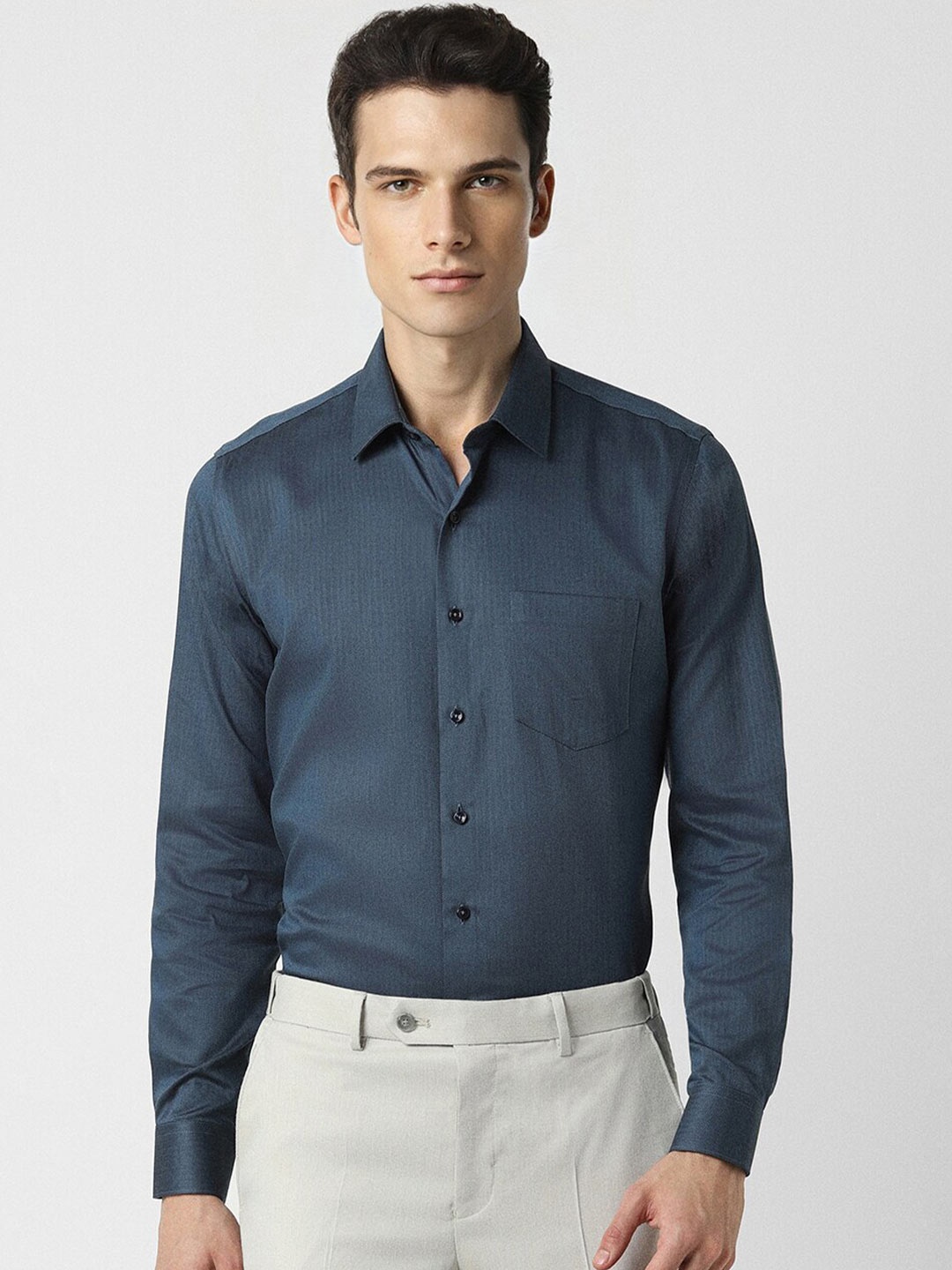 

Van Heusen Slim Fit Cotton Formal Shirt, Blue