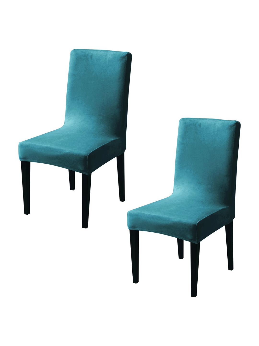 

HOKIPO Turquoise Blue 2 Pieces 200 GSM Velvet Chair Covers