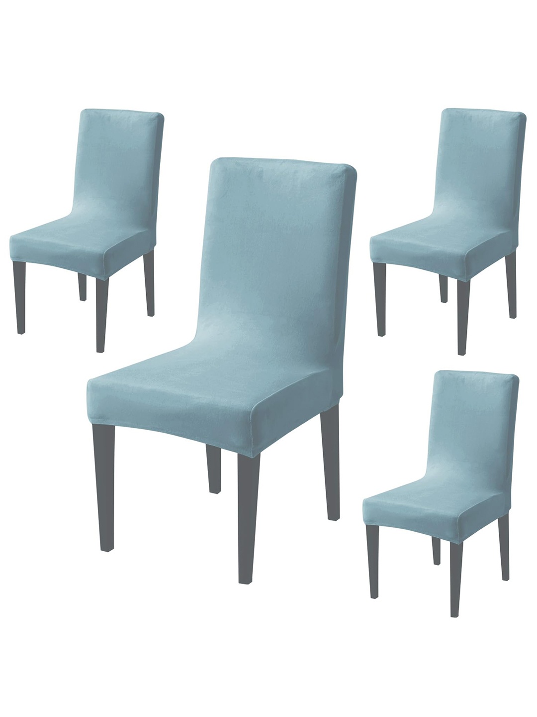 

HOKIPO Blue 4 Pieces 200 GSM Velvet Chair Covers