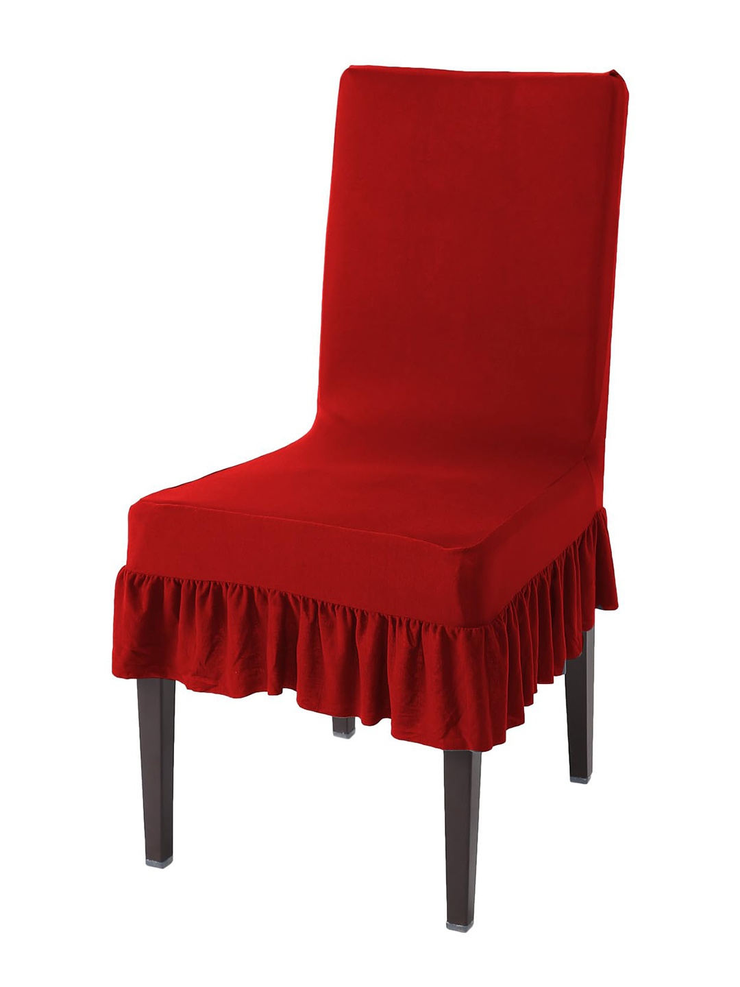 

HOKIPO Red Frilled Dining Chair Cover