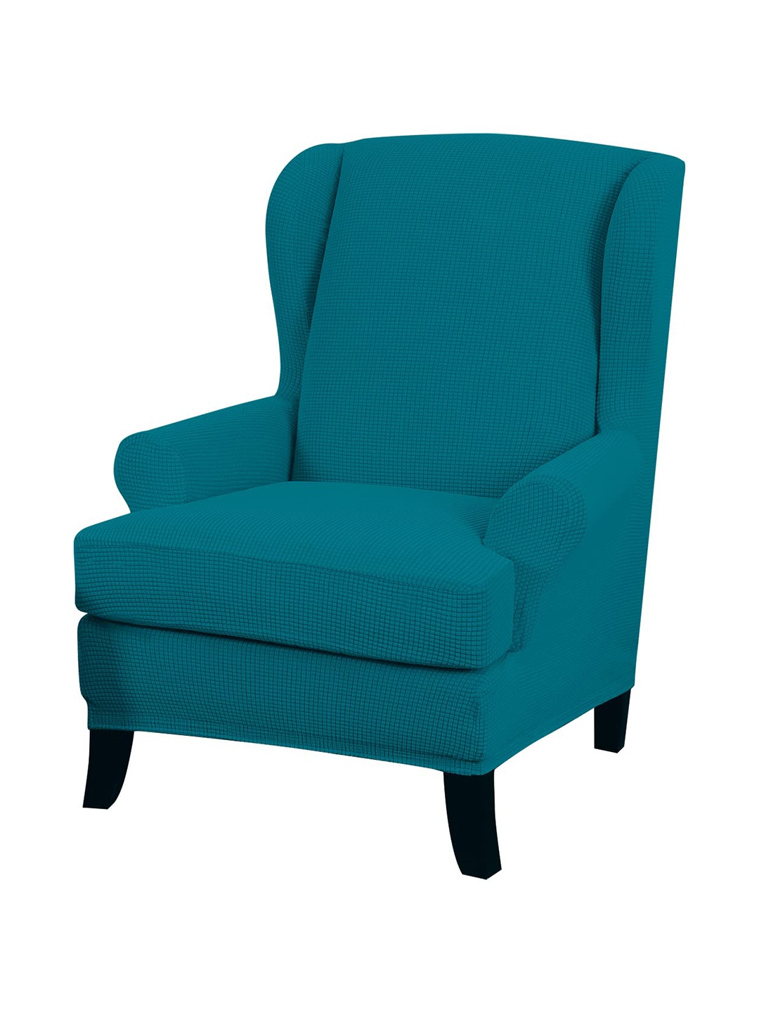 

HOKIPO Jacquard 190 GSM Wingback Chair Cover, Teal