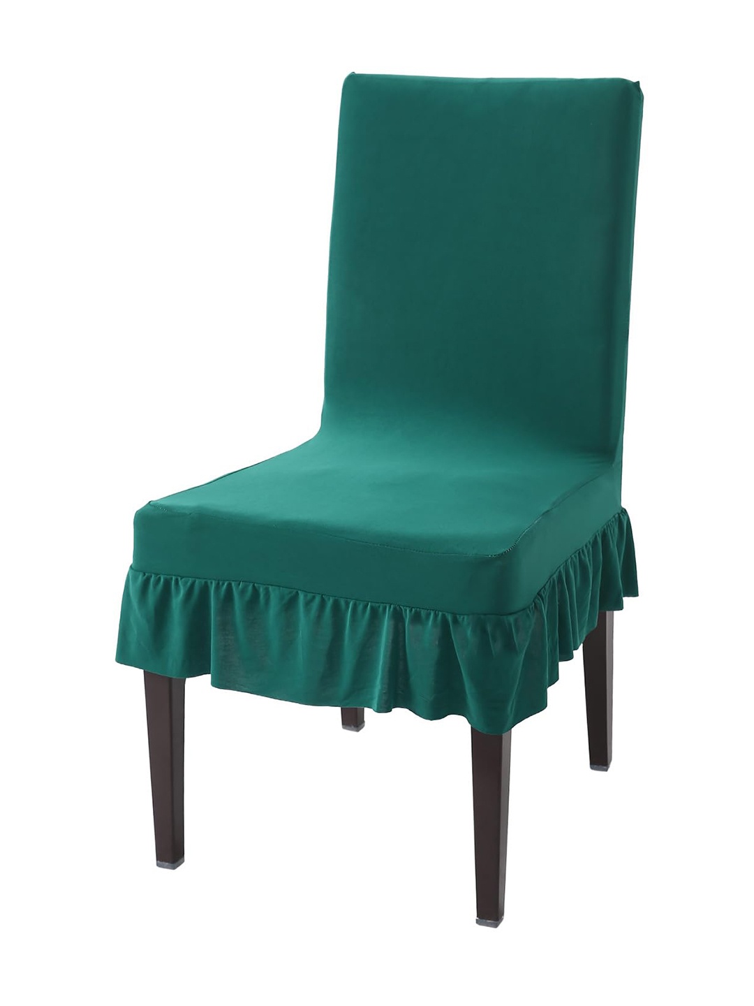 

HOKIPO Green Frilled Dining Chair Cover