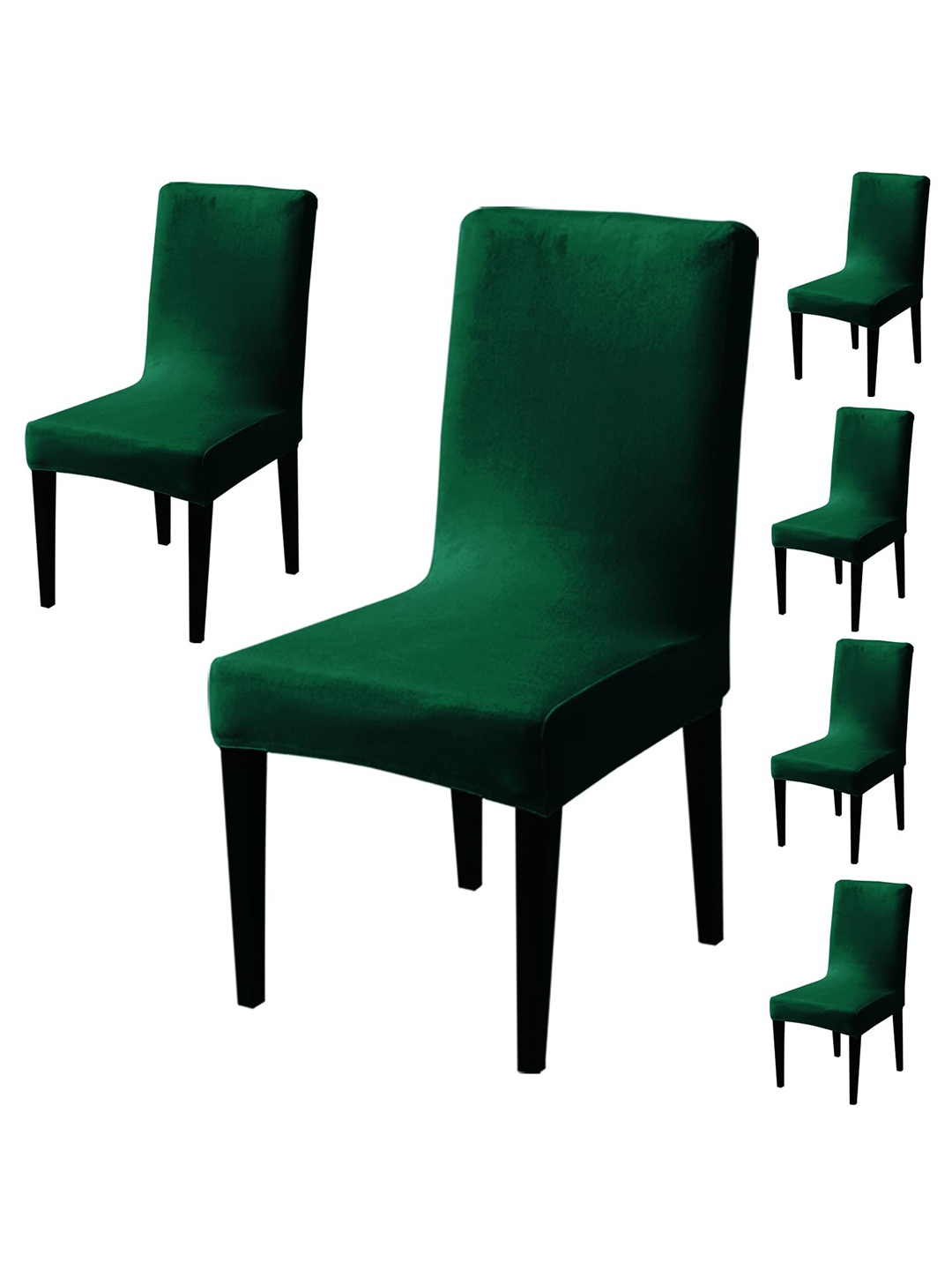 

HOKIPO Green 6 Pieces 200 GSM Velvet Chair Covers