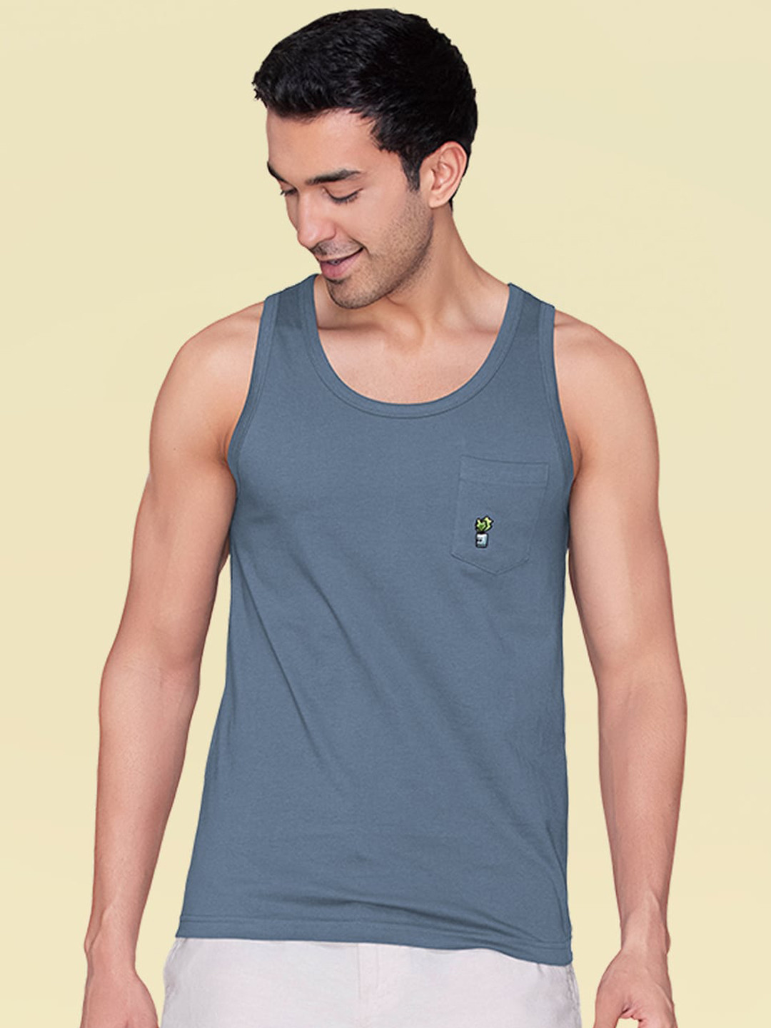 

XYXX Round Neck Cotton Anti-bacterial Gym Vests XYOVEST04, Blue