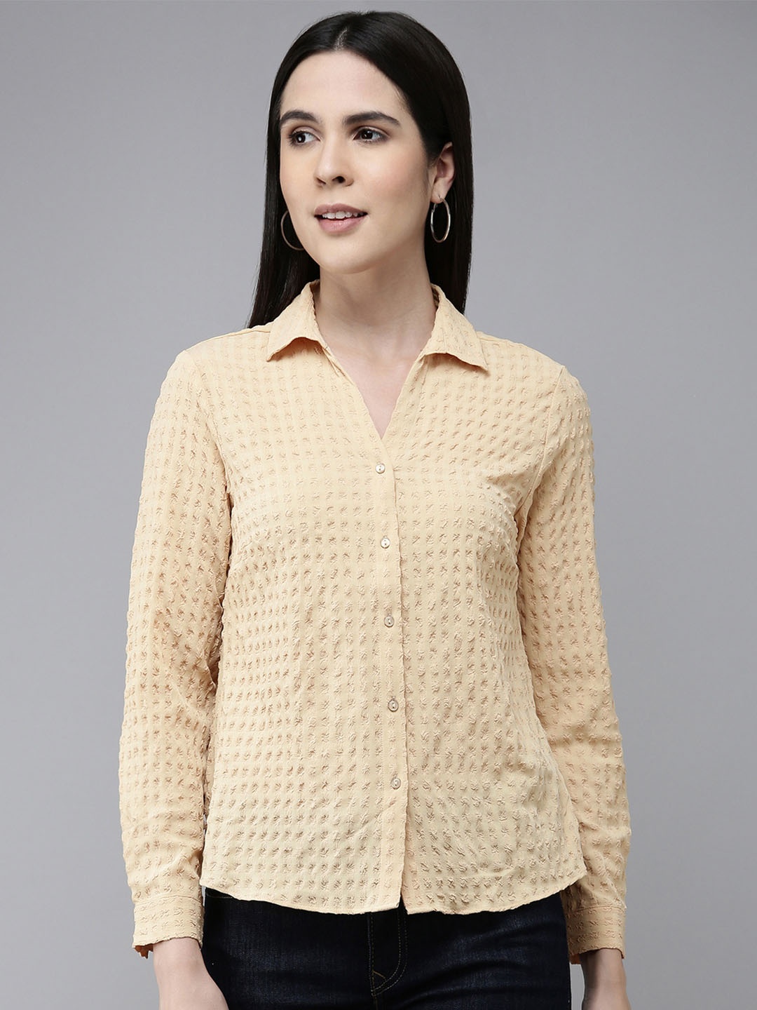 

Van Heusen Woman Women Yellow Casual Shirt