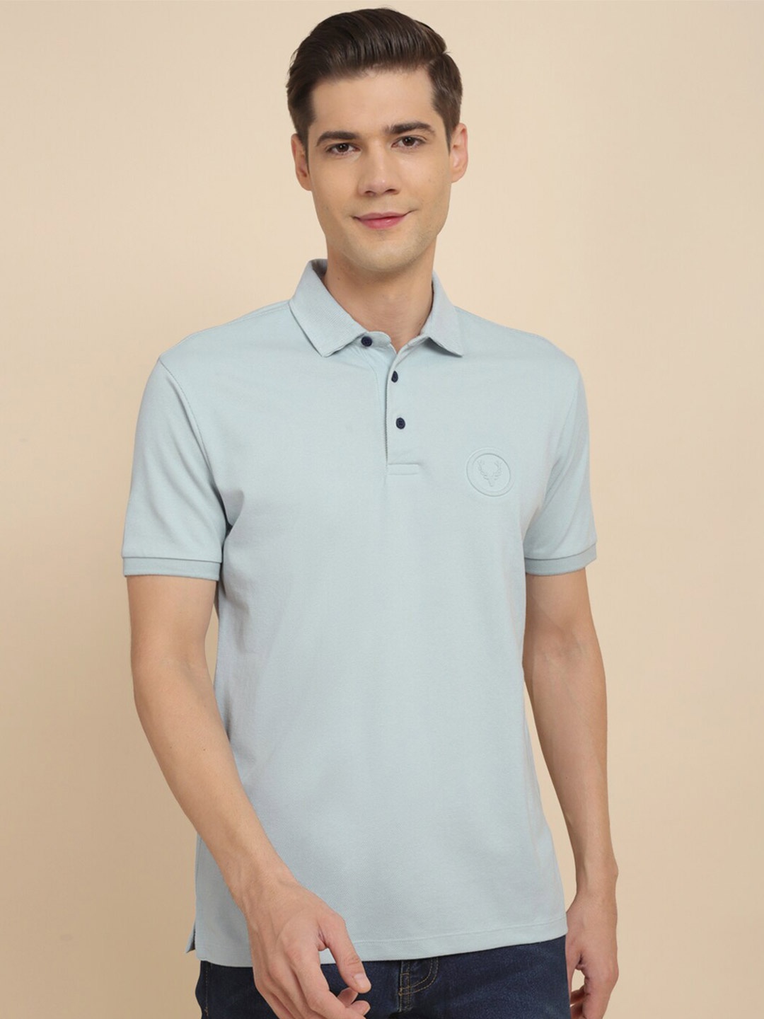 

Allen Solly Polo Collar Pure Cotton T-shirt, Blue
