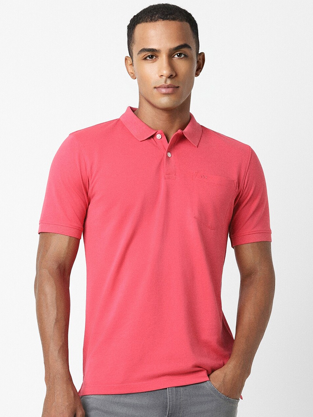 

Peter England Polo Collar Short Sleeves T-shirt, Pink