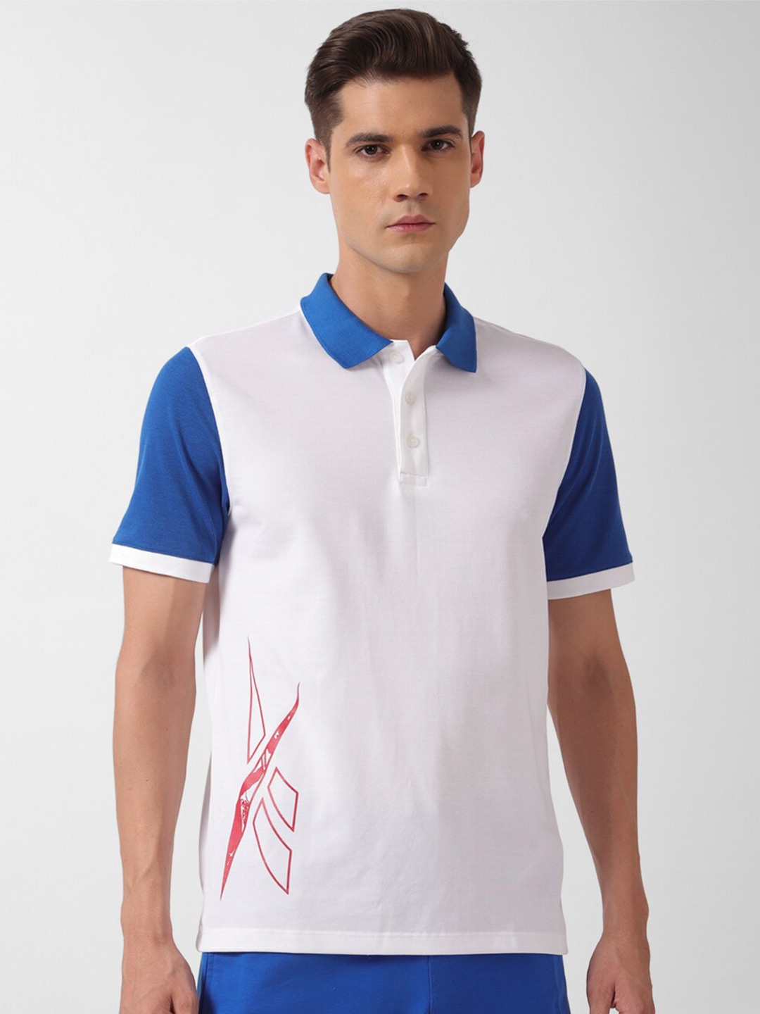 

Reebok Colourblocked Polo Collar T-Shirt, White
