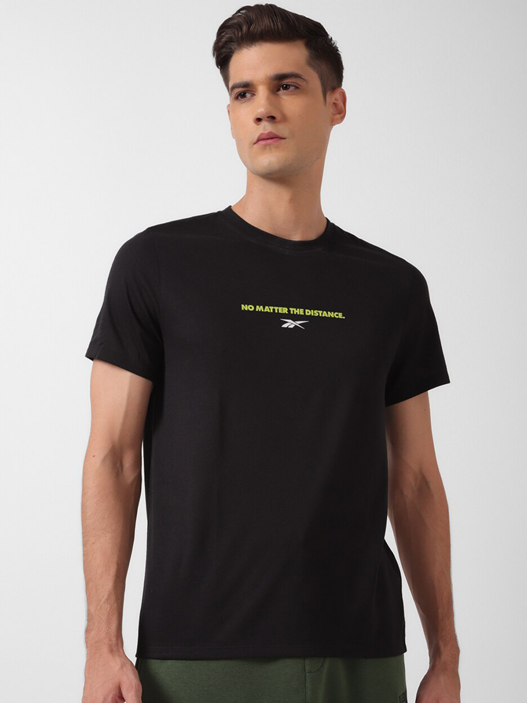 

Reebok Typography Printed Round Neck T-Shirt, Black