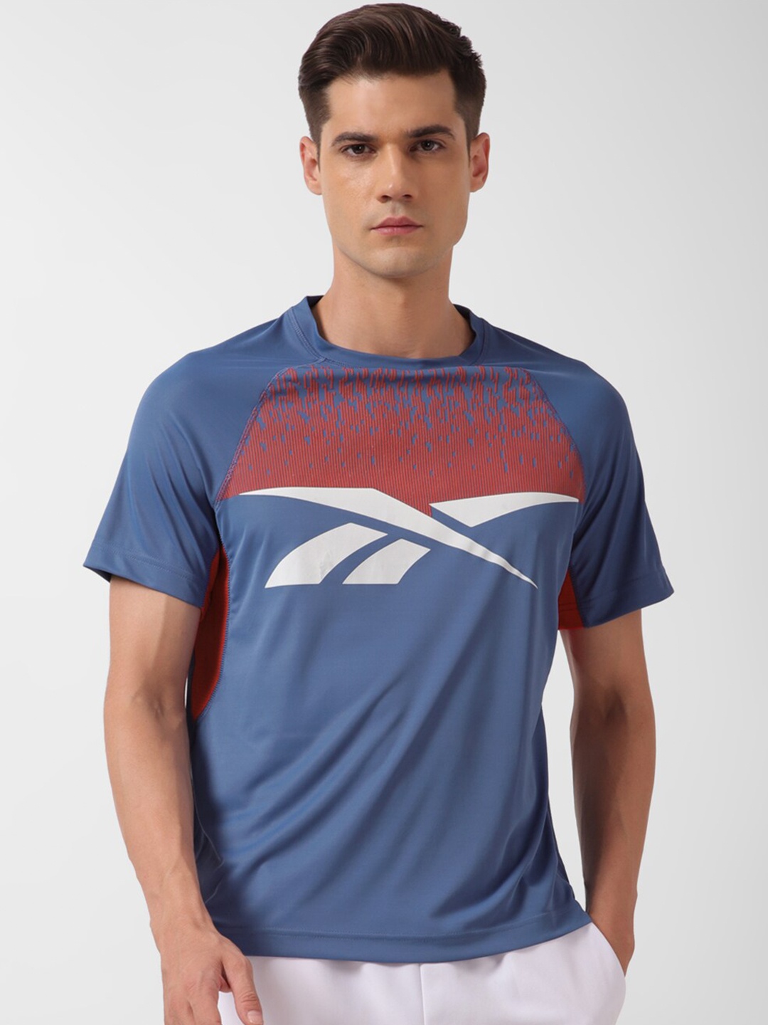 

Reebok Graphic Printed Round Neck T-Shirt, Blue