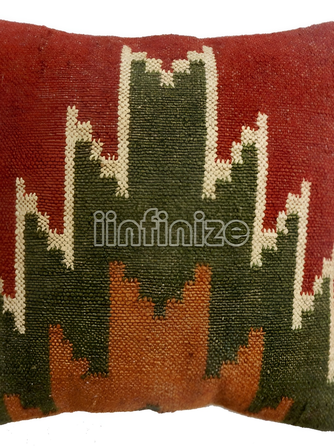 

iinfinize Red and Green Kilim Cushion Cover