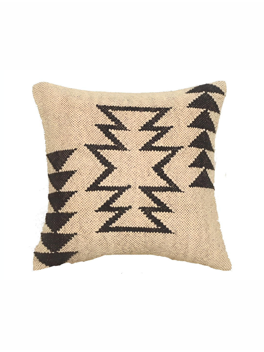 

iinfinize Beige and Black Kilim Cushion Cover