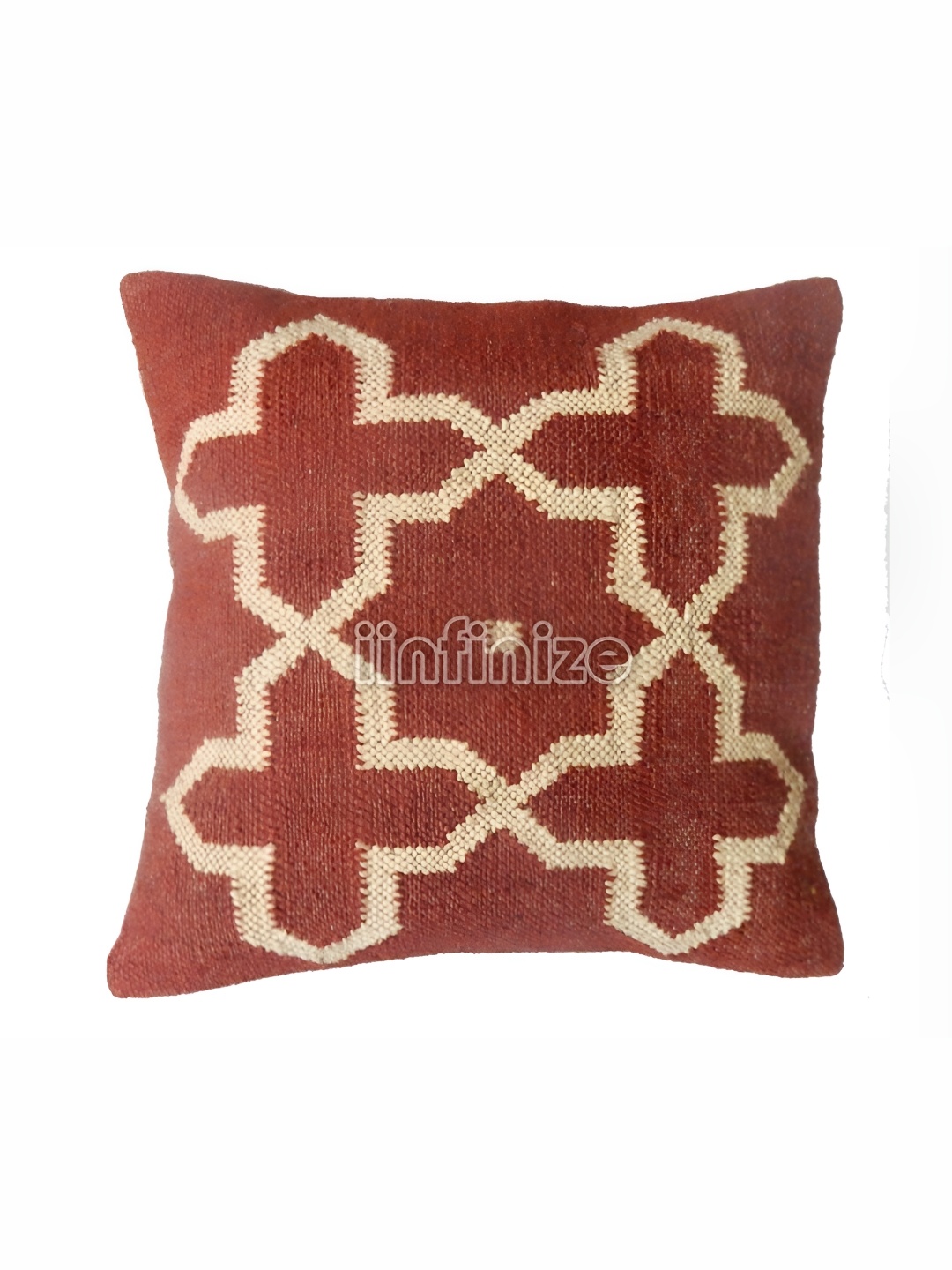 

iinfinize Red and Cream Kilim Cushion Cover