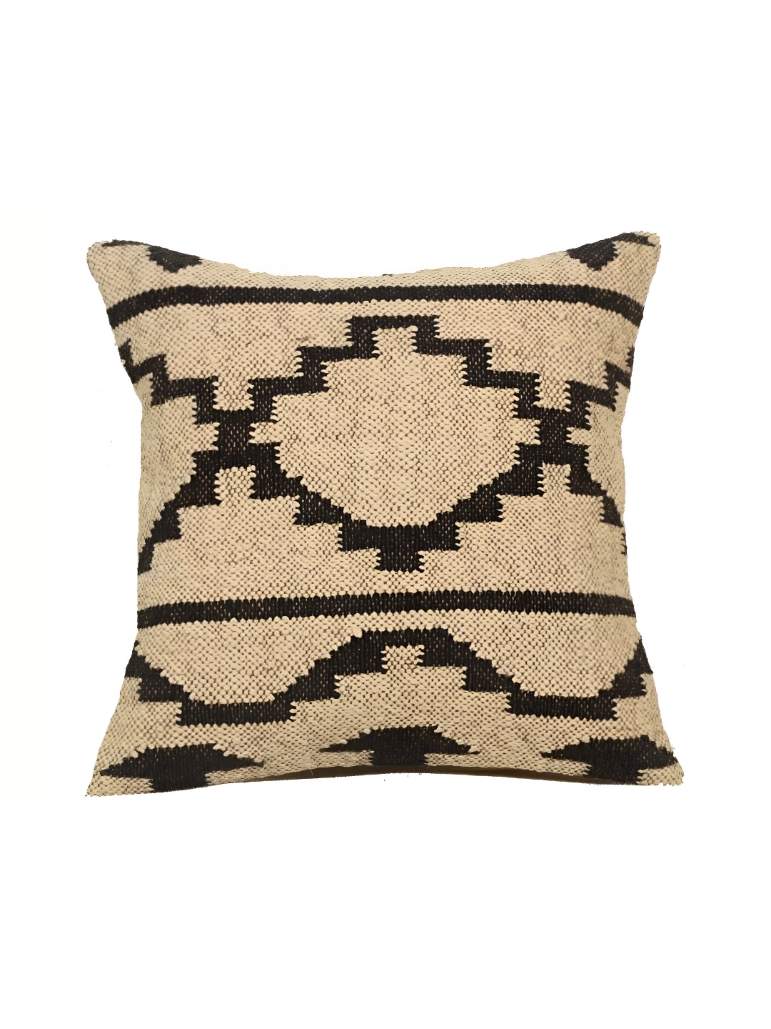 

iinfinize Beige and Black Kilim Cushion Cover