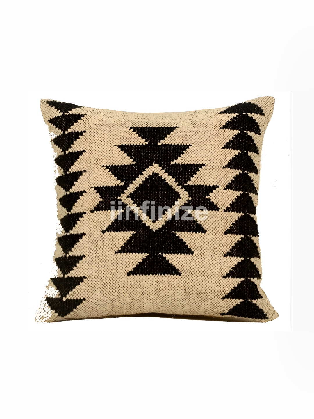 

iinfinize Brown and Black Kilim Cushion Cover