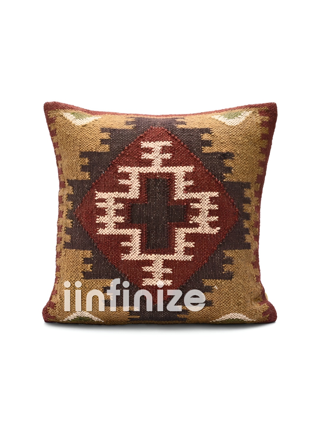 

iinfinize Brown and Cream Kilim Cushion Cover
