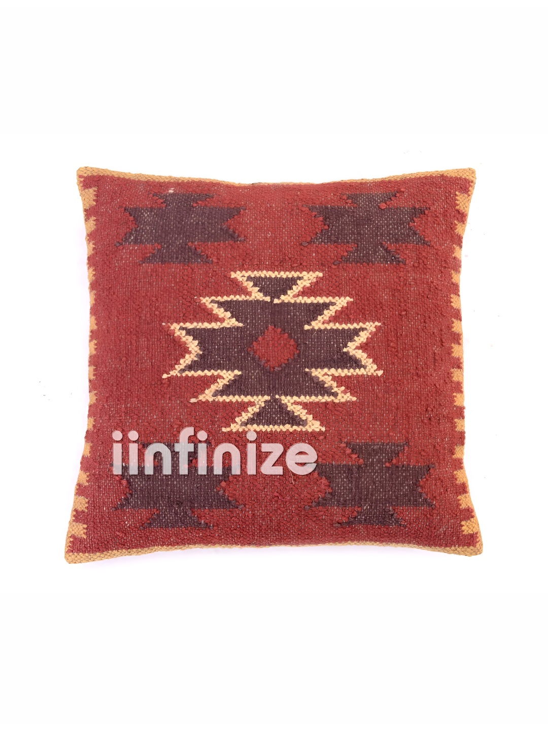

iinfinize Red and Beige Kilim Cushion Cover