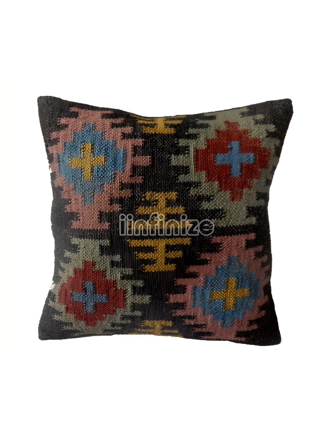 

iinfinize Black and Blue Kilim Cushion Cover