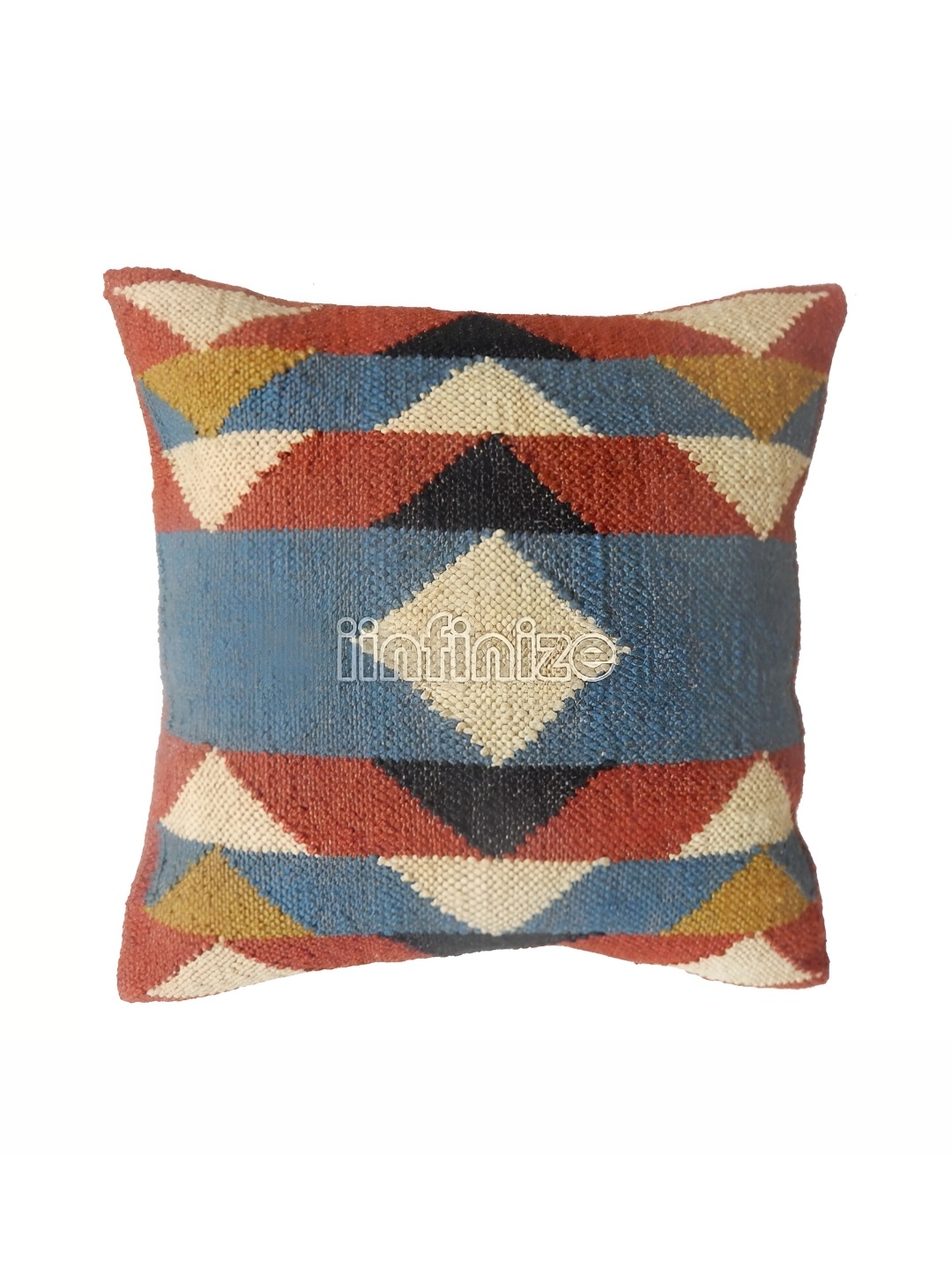 

iinfinize Blue and Cream Kilim Cushion Cover