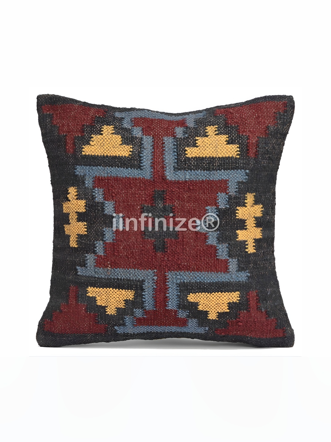 

iinfinize Red and Blue Kilim Cushion Cover