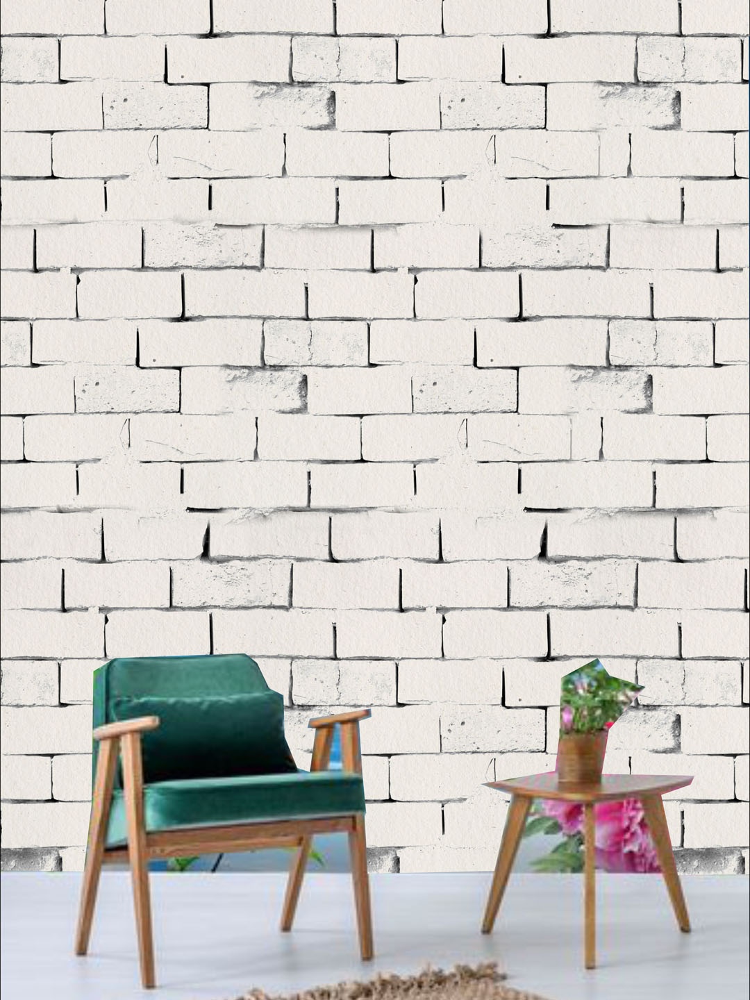 

KSHIRSA Beige Block-Pattern Self Adhesive Removable Wallpaper