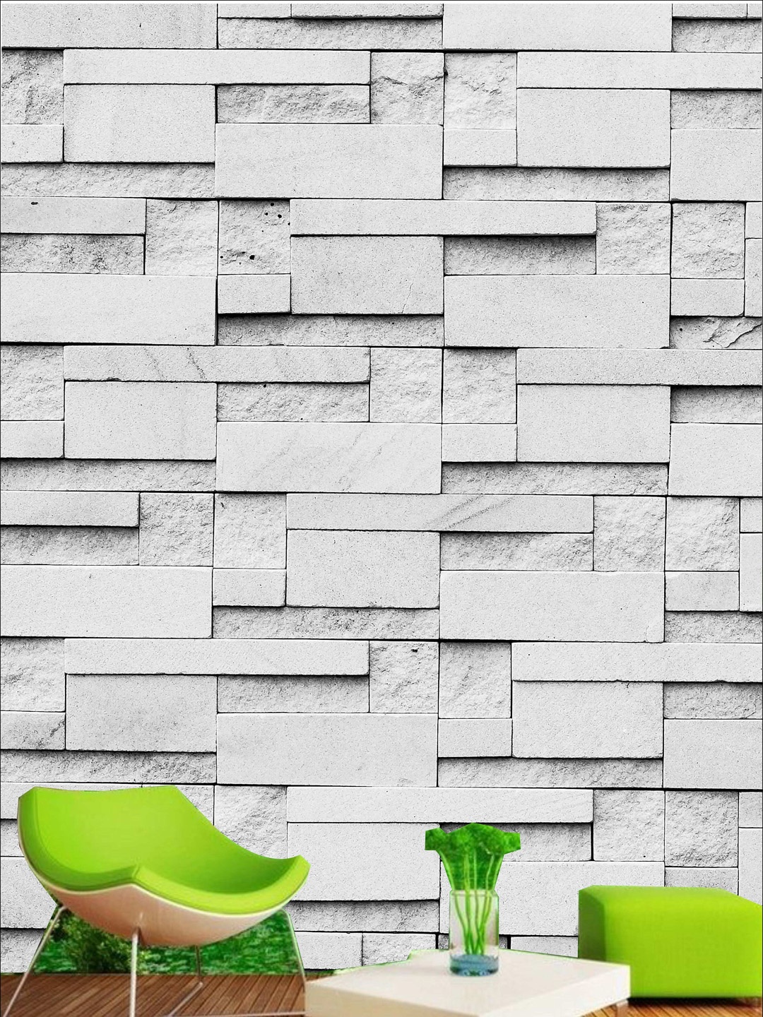 

KSHIRSA Beige Block-Patterned Self Adhesive Removable Wallpaper